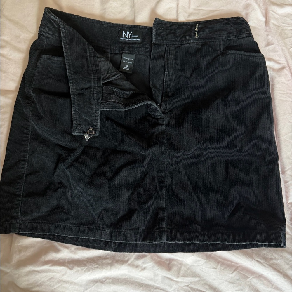 New York & Company Black Corduroy Skirt